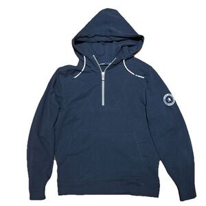 B‎ Draddy Hoodie Men's M Blue Proctor 1/4 Zip Cotton Stretch Pullover Blue Logo*